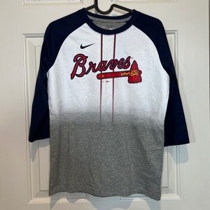 Nike Braves Baseball Jersey Tee Unisex Boy Girl 10-12 Medium